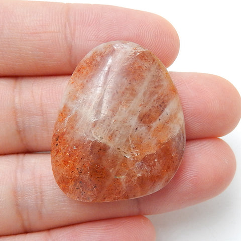 Natural Sunstone Gemstone Cabochon, 29x24x6mm, 7.4g - MyGemGarden