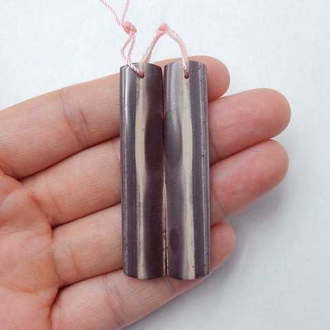 Natural Wonder Stone Rectangle Earrings Pair, stone for Earrings making, 53x11x4mm, 9.2g - MyGemGarden