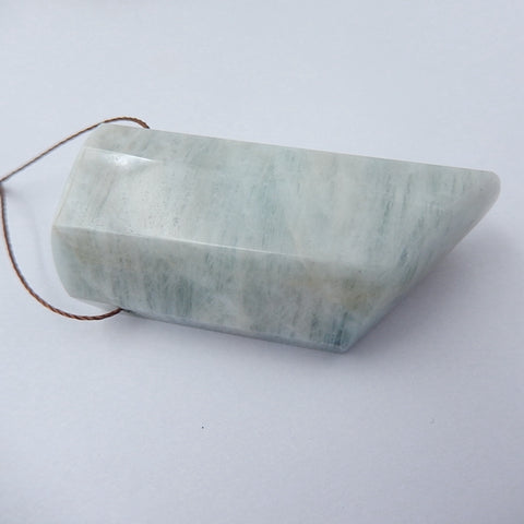 Blue Aquamarine Gemstone Natural Pendant Bead, 49x22x16mm, 32.9g - MyGemGarden