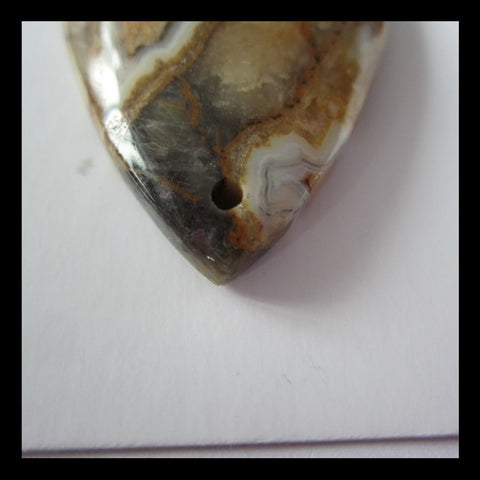 Petrified Wood Pendant Bead, 50x33x8mm, 19g - MyGemGarden