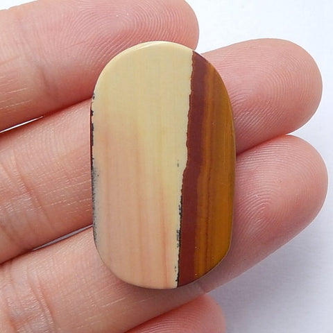 Natural Us Biggs Jasper Gemstone Cabochon, 29x17x6mm, 5g - MyGemGarden