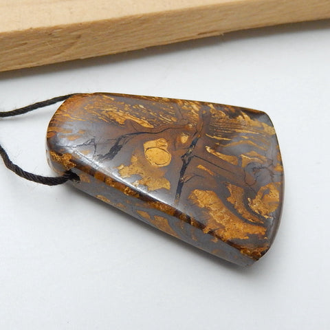 New, Natural Boulder opal Drilled Gemstone Pendant Bead, 38x30x9mm, 16.8g - MyGemGarden