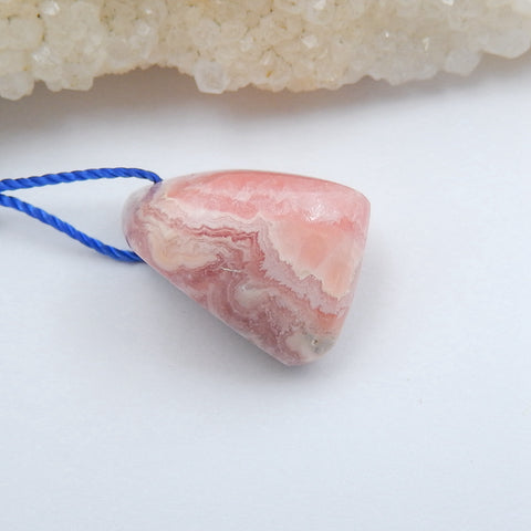 Natural Argentina Rhodochrosite Drilled Gemstone Pendant Bead, 21x18x12mm, 6.3g - MyGemGarden