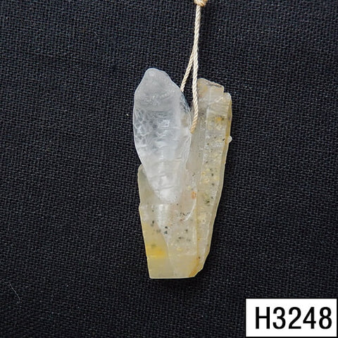 Sale 1 Piece Unique Hand Carved Cobra Snake Clear Ghost Quartz Pendant Stone, 46-65mm - MyGemGarden