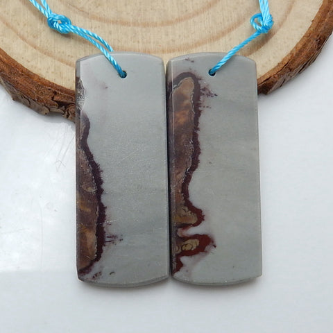 Natural Chohua Jasper Earrings Pair, stone for Earrings making, 34x13x3mm, 7.7g - MyGemGarden