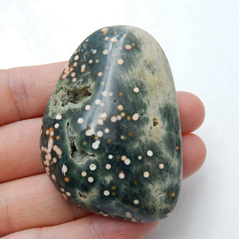 Ocean Jasper Gemstone Cabochon, Nugget Cabochon, 52x47x13mm, 42.5g - MyGemGarden