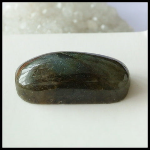 Natural Labradorite Gemstone Cabochon, 26x11x9mm, 5.4g - MyGemGarden