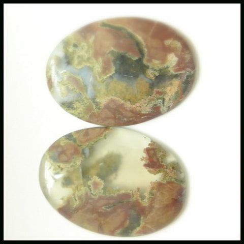 Gift From Natural Mushroom Jasper Cabochon Pair 24x17x3mm ,4.2g - MyGemGarden