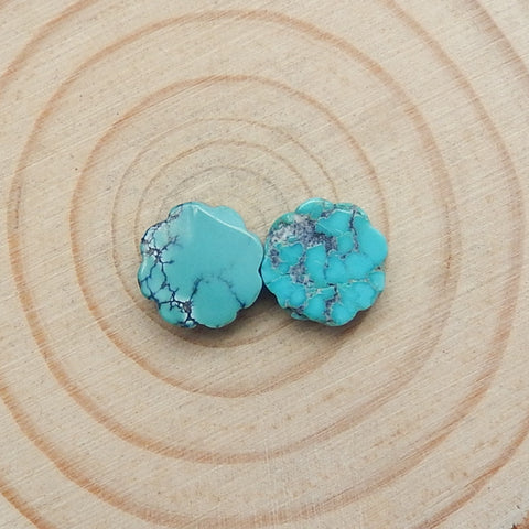 2pcs Natural Turquoise Gemstone Cabochons, 10x5mm, 1.6g - MyGemGarden