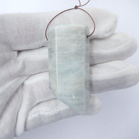 Blue Aquamarine Gemstone Natural Pendant Bead, 49x22x16mm, 32.9g - MyGemGarden