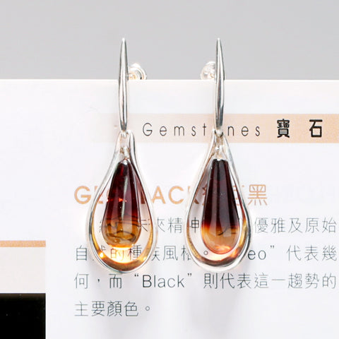 New Design Hot Sale 925 Silver with Natural Amber Gemstone Earrings 6.7g - MyGemGarden