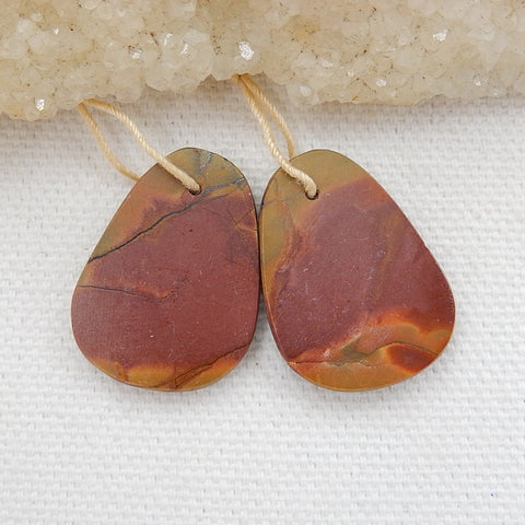 Natural Multi-Color Picasso jasper Earrings Pair, stone for Earrings making, 23x17x3mm, 4.7g - MyGemGarden