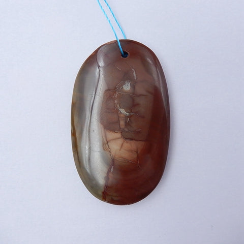 US Biggs Picture Gemstone Natural Pendant Bead, 55x33x8mm, 26.1g - MyGemGarden