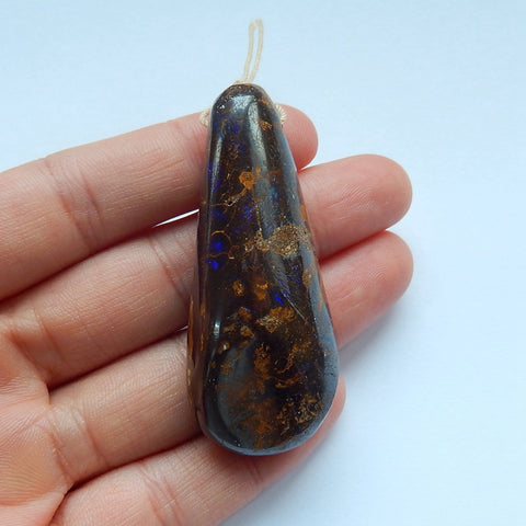 Natural Boulder opal Drilled Gemstone Pendant Bead, 54x23x15mm, 26.5g - MyGemGarden