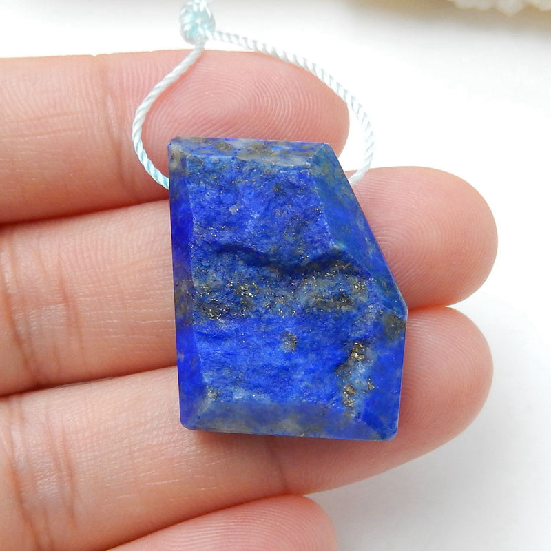 Nugget Lapis Lazuli Material Gemstone Pendant Stone, 24x19x8mm, 8.9g - MyGemGarden