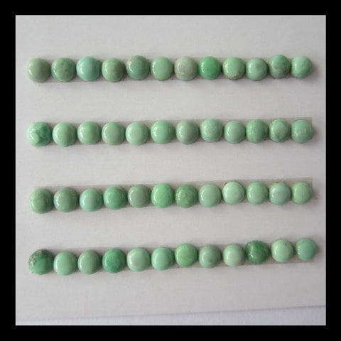 48 PCS Chrysocolla 4mm round cabochons, 4x4x1mm, 2.8g - MyGemGarden