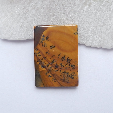 Natural Us Biggs Jasper Rectangle Gemstone Cabochon, 24x17x5mm, 3.9g - MyGemGarden