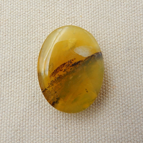 Natural Yellow Opal Cabochon 31x23x10mm, 8.2g