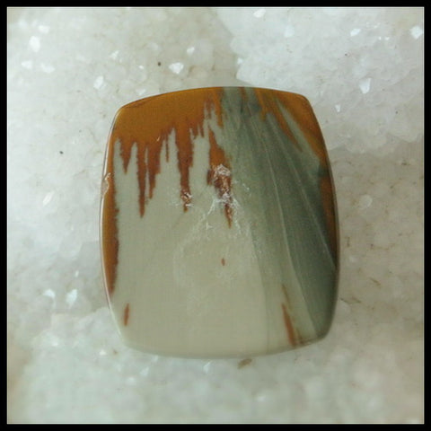 Natural US Biggs Picture Jasper Gemstone Cabochon, 24x21x6mm, 5.8g - MyGemGarden