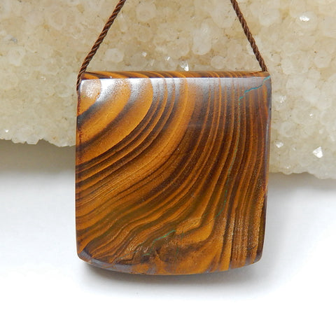 New, Natural Boulder opal Drilled Gemstone Pendant Bead, 29x26x13mm, 19.5g - MyGemGarden