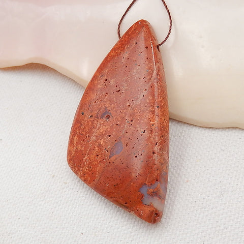 Natural Australia Red Opal Drilled Gemstone Pendant Bead, 52x28x8mm, 14.7g - MyGemGarden