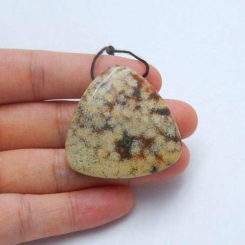 Indonesian Fossil Coral Drilled Triangle Pendant Bead, 36x35x9mm, 18.9g - MyGemGarden