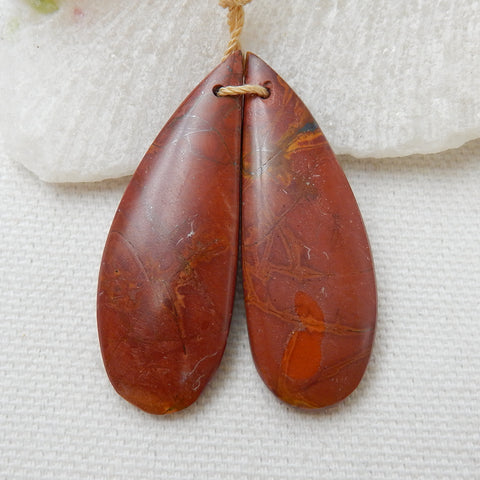 Natural Multicolor Picasso jasper Earrings Pair, stone for Earrings making, 40X15X6mm, 8.7g - MyGemGarden