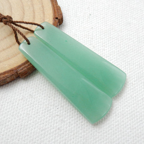 Natural Green Aventurine Earrings Beads, Stone For Earrings Making, 43X13X5mm, 10g - MyGemGarden