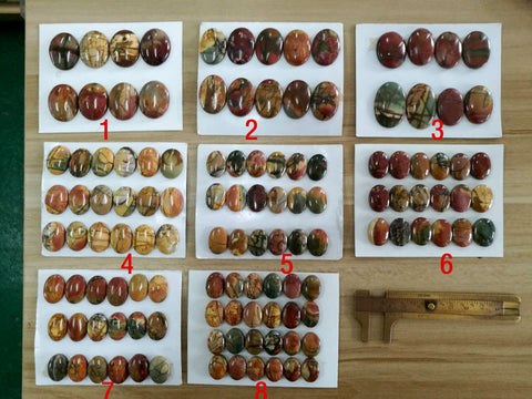 Wholesale Multi-color Picasso Jasper  cabochons - MyGemGarden