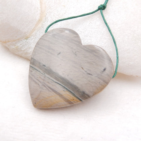 Natural Wave Jasper Pendant Bead 40X42X8mm, 21.1g