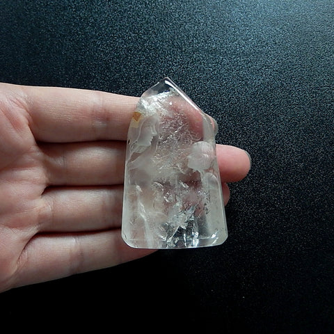 New Design White Quartz Carved Gemstone Cabochon, 59x36x20mm, 47.5g - MyGemGarden