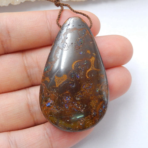 Natural Boulder Opal drop Pendant Bead