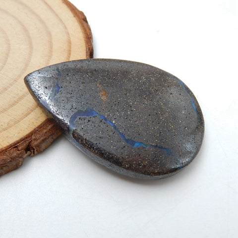 Natural Boulder opal Teardrop Gemstone Cabochon, 43x30x8mm, 14.7g - MyGemGarden