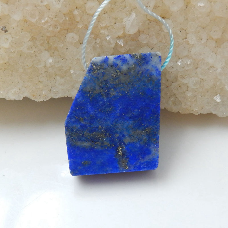 Nugget Lapis Lazuli Material Gemstone Pendant Stone, 24x19x8mm, 8.9g - MyGemGarden