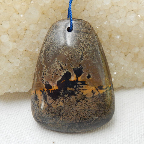 Natural Chohua Jasper Drilled Gemstone Pendant Bead, 45x33x8mm, 19.8g - MyGemGarden