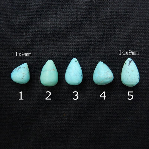 Sale 1pc Natural Turquoise Teardrop Gemstone Pendant Stone, 11x9mm, 14x9mm - MyGemGarden