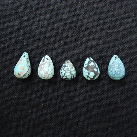 Sale 1pc Natural Turquoise Teardrop Gemstone Pendant Stone, 17x10mm, 15x10mm - MyGemGarden