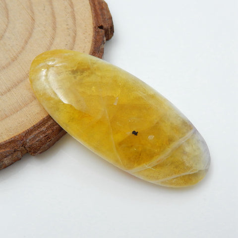 Natural Yellow Opal Oval Gemstone Cabochon, 40x18x5mm, 5.3g - MyGemGarden