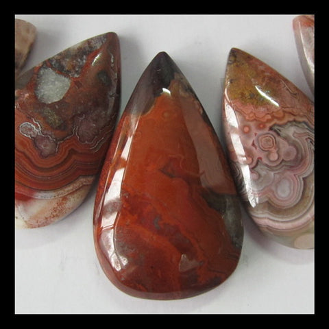 5 PCS Agate Cabochon 28x17x6mm,19x12x4mm,13g - MyGemGarden