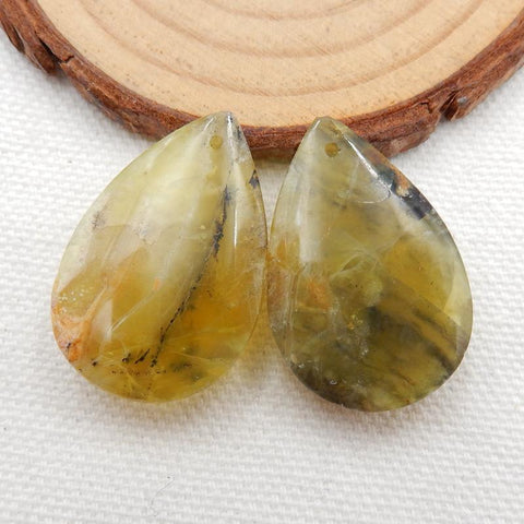 Yellow Opal Teardrop Earrings Stone Pair, stone for earrings making, 29x20x9mm, 11.7g