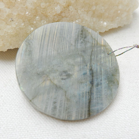 Handmade Carved Lion head Labradorite Gemstone Pendant, 55x7mm, 36.9g - MyGemGarden