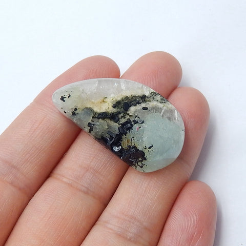 Natural nugget Prehnite Gemstone Cabochon, 32x20x10mm, 8.1g - MyGemGarden