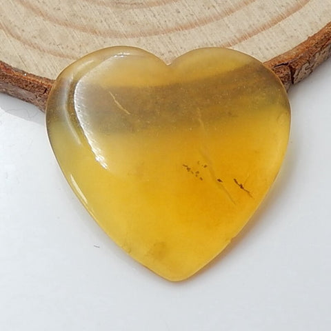 Natural Agate Heart Gemstone Cabochon, 28x29x4mm, 3.9g - MyGemGarden