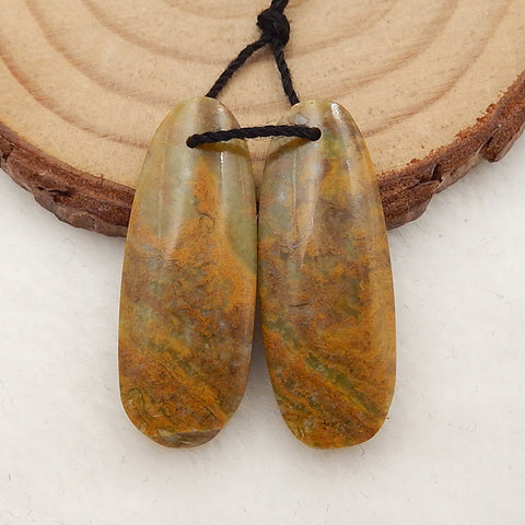 Natural Yellow Opal Earrings Stone Pair, stone for earrings making, 29x11x4mm, 4.0g