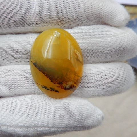 Cabochon en pierre gemme d'opale jaune, 31x23x10 mm, 8,2 g