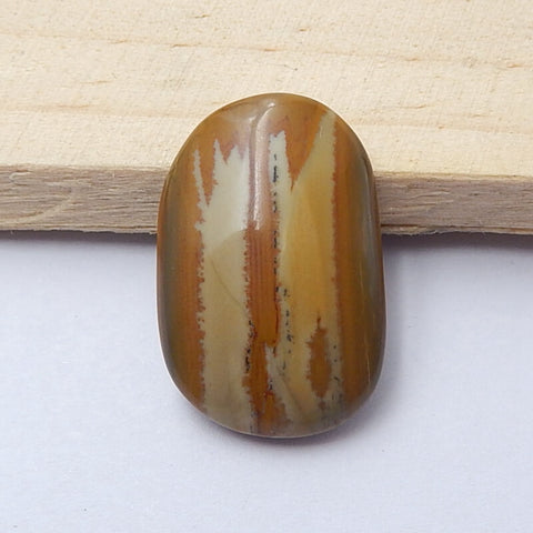 Natural Us Biggs Jasper Gemstone Cabochon, 26x18x6mm, 4.7g - MyGemGarden