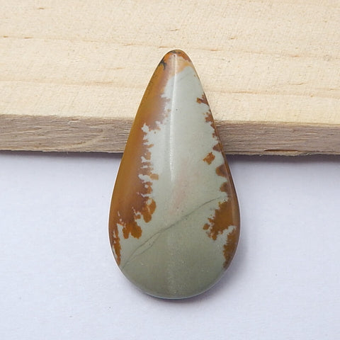 Natural Us Biggs Jasper Teardrop Gemstone Cabochon, 34x18x5mm, 4.1g - MyGemGarden