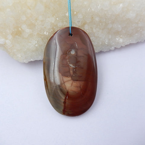 US Biggs Picture Gemstone Natural Pendant Bead, 55x33x8mm, 26.1g - MyGemGarden