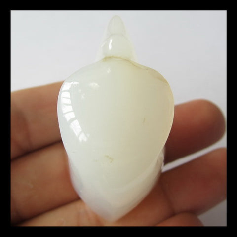 White Agate Eagle Head Carving, 40x40x26mm, 55g - MyGemGarden