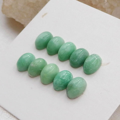 10 cabochons de pierres précieuses turquoise ovales naturelles, 6 x 4 x 3 mm, 1,7 g.